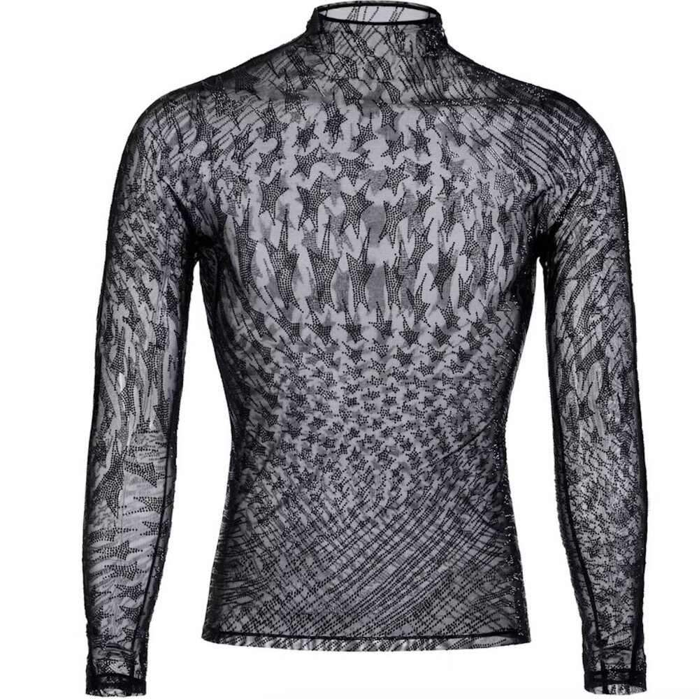 Mugler x H&M Rhinestone-Embellished Mesh Star Top - Size M